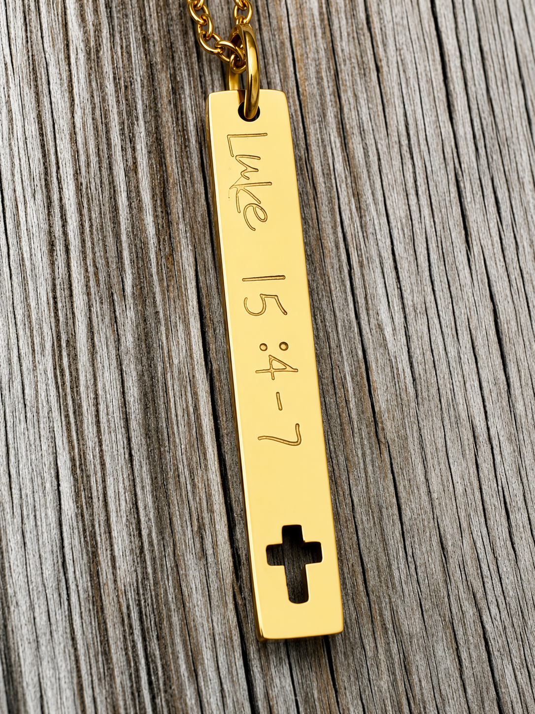 Vertical Bar Cross Necklace 13/7