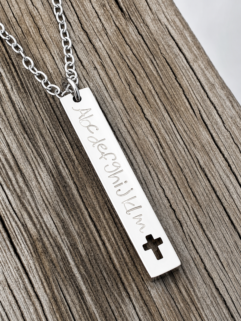 Vertical Bar Cross Necklace 13/7