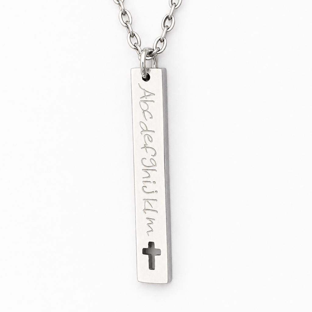 Vertical Bar Heart Necklace 13/7