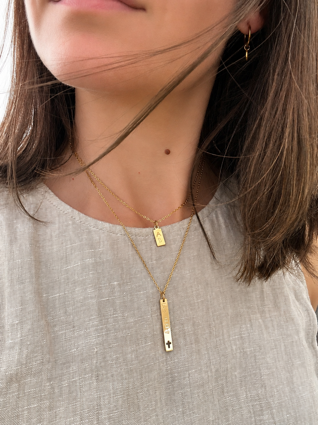 Tiny Tag Initial Necklace 4