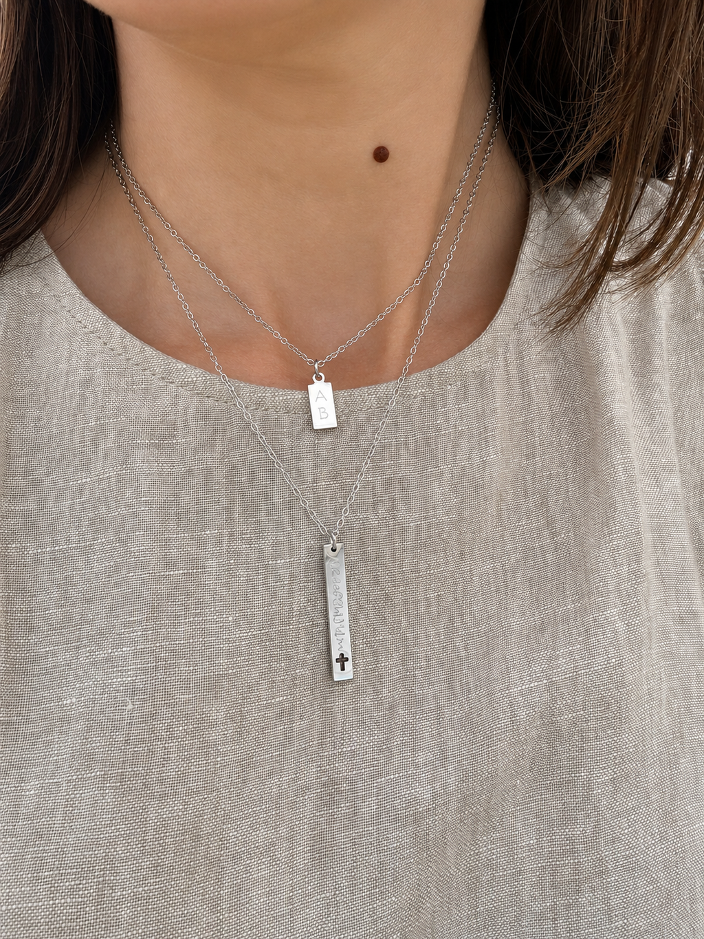 Tiny Tag Initial Necklace 4