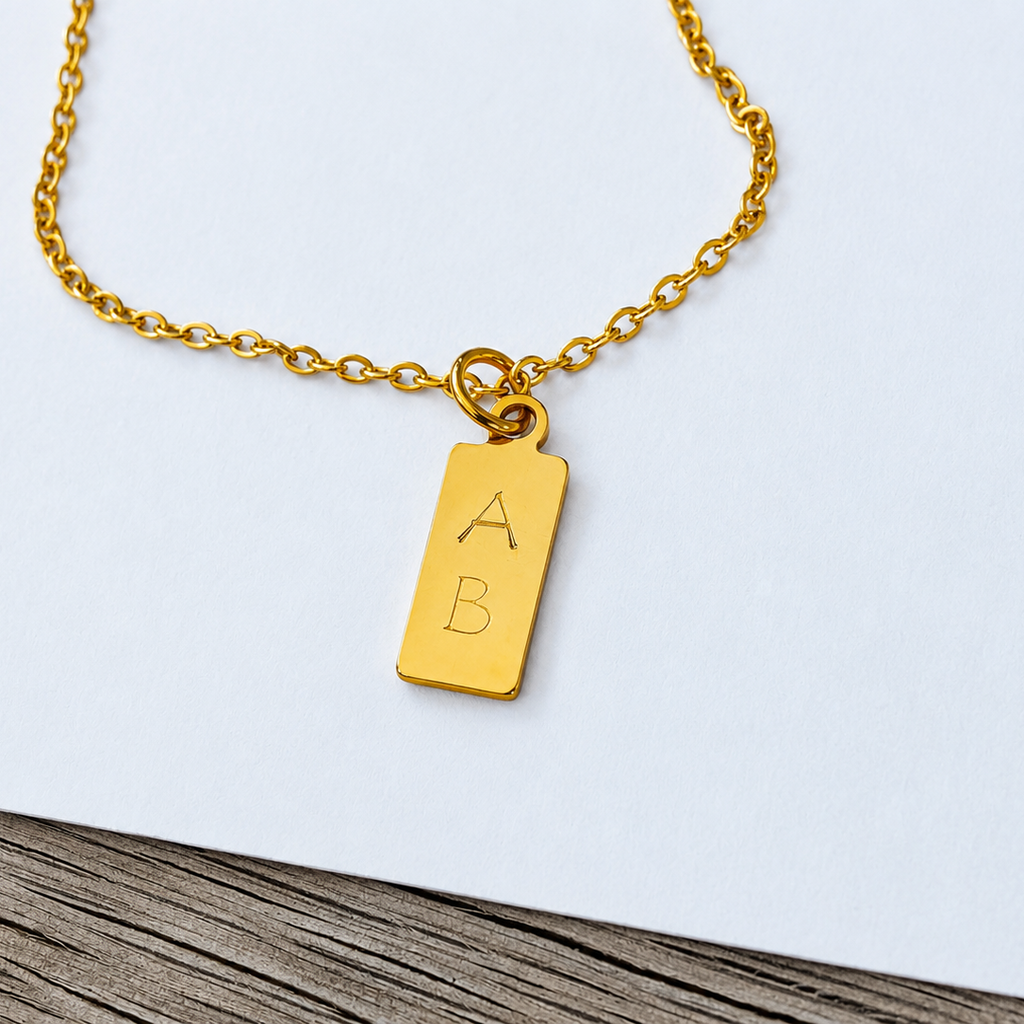 Tiny Tag Initial Necklace 4