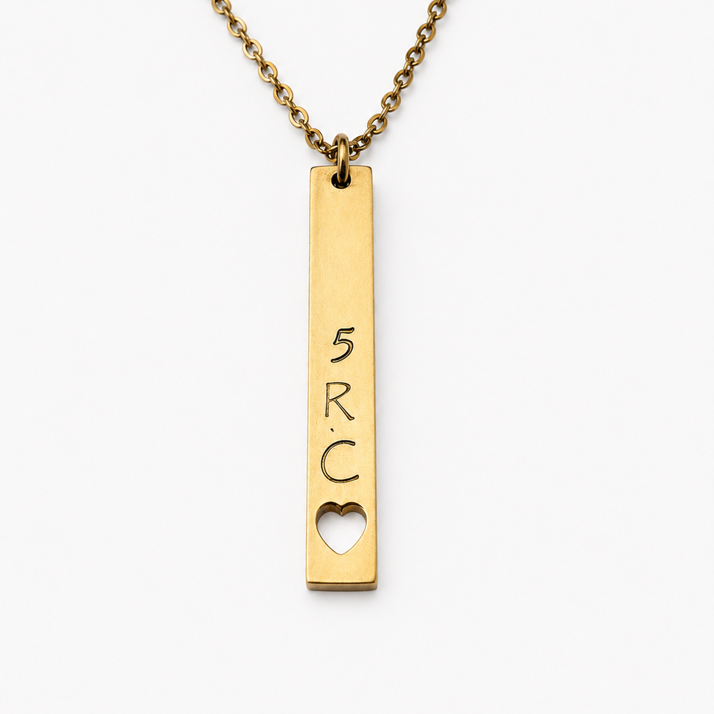 Vertical Bar Heart Necklace 13/7