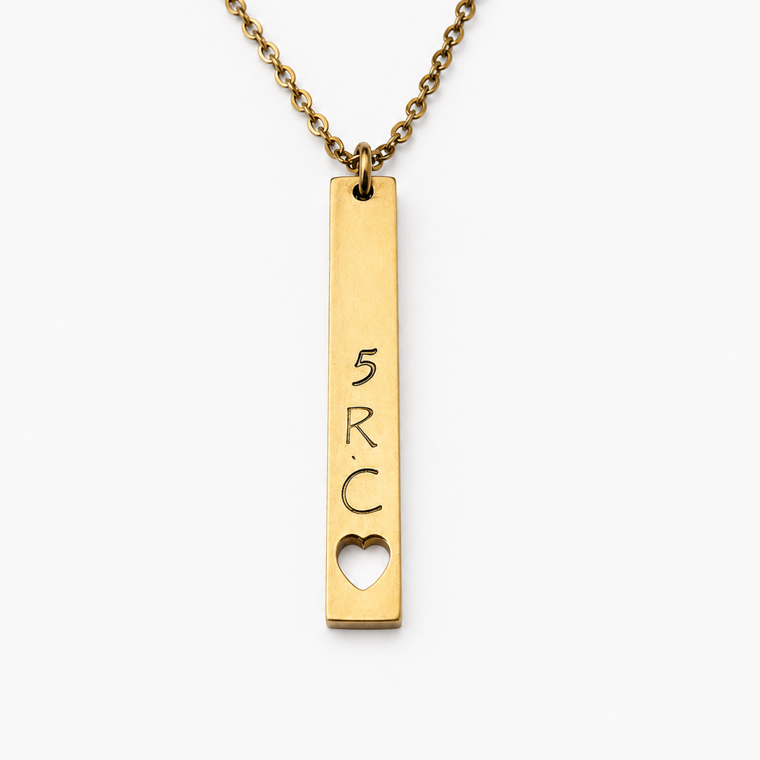 Vertical Bar Heart Necklace 13/7